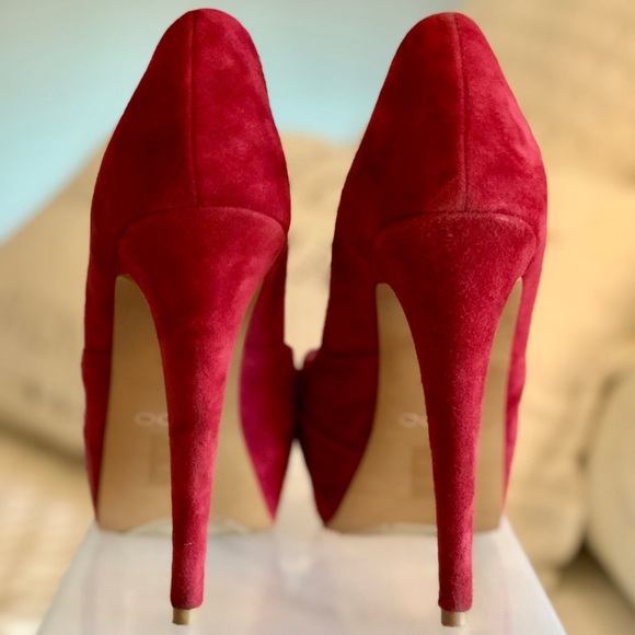 Red suede platform - Picture 2 of 4